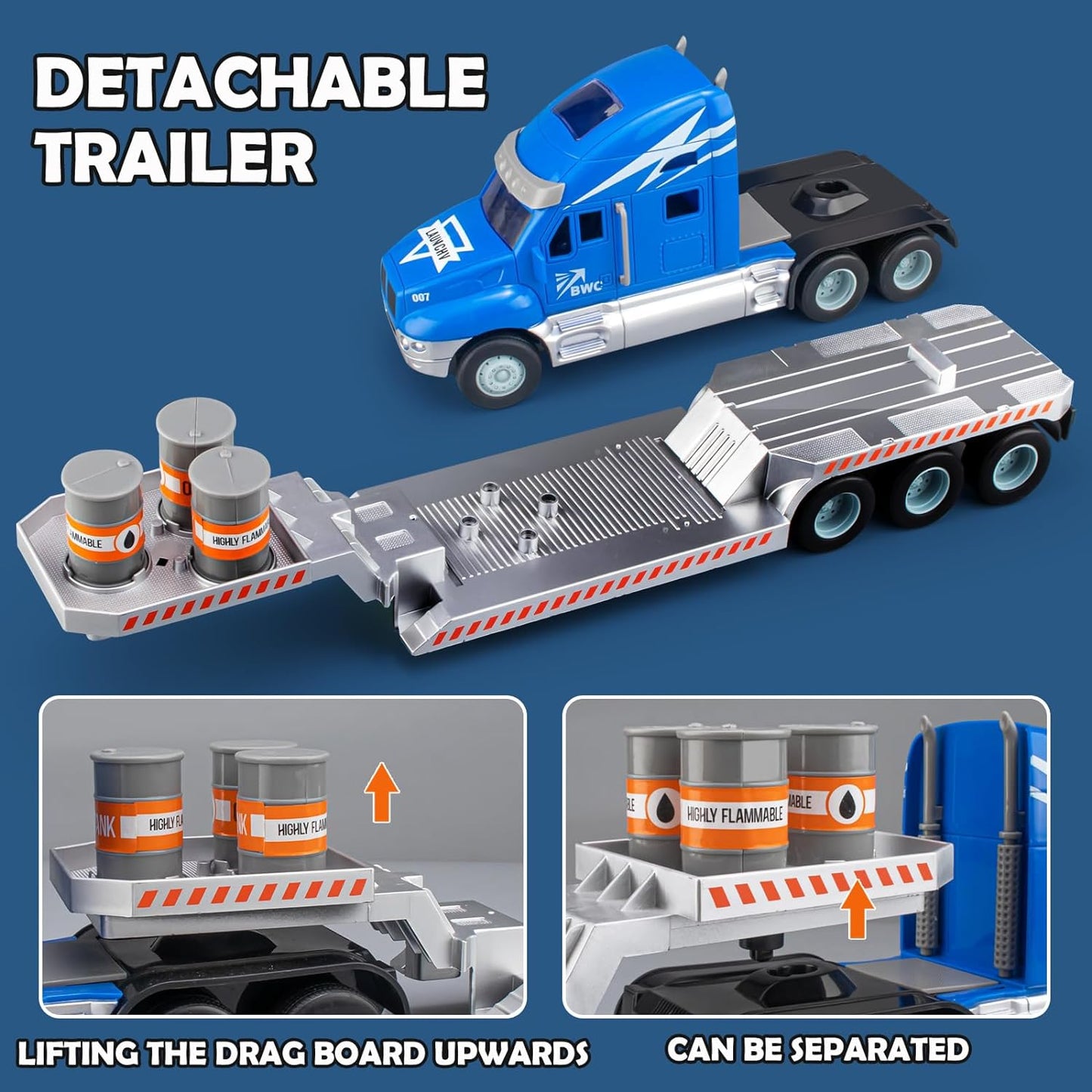 Remote Control Semi Truck with Excavator