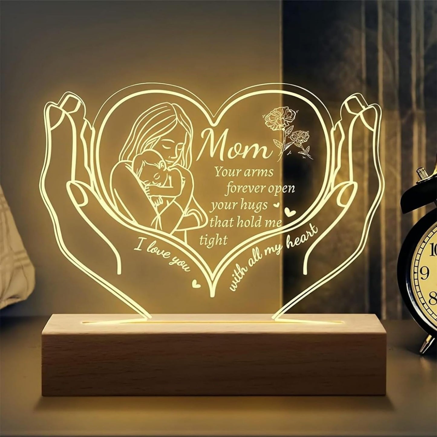 Mothers Gifts Engraved Night Light