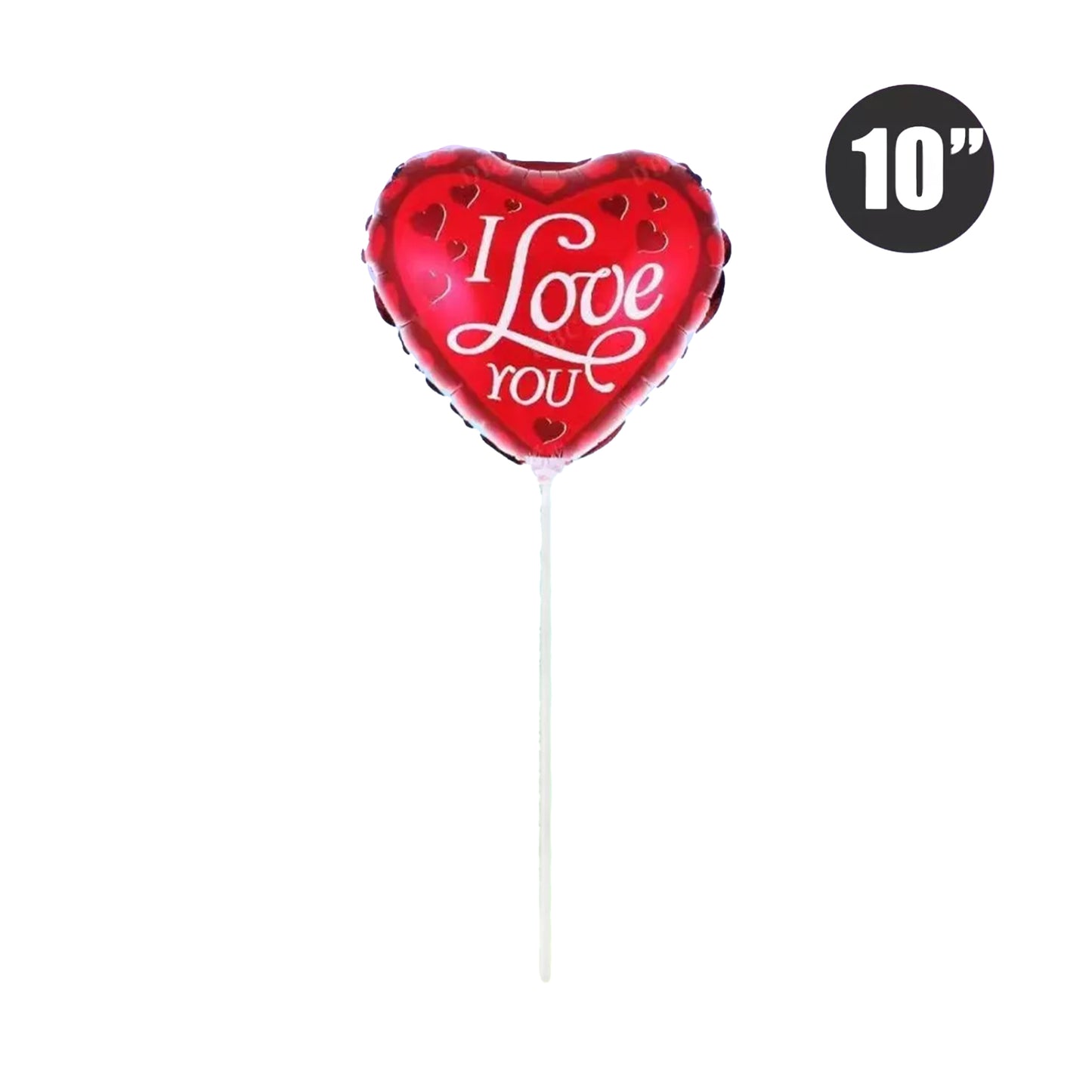 I Love You 10-inch Pre-Inflated Stick Balloon