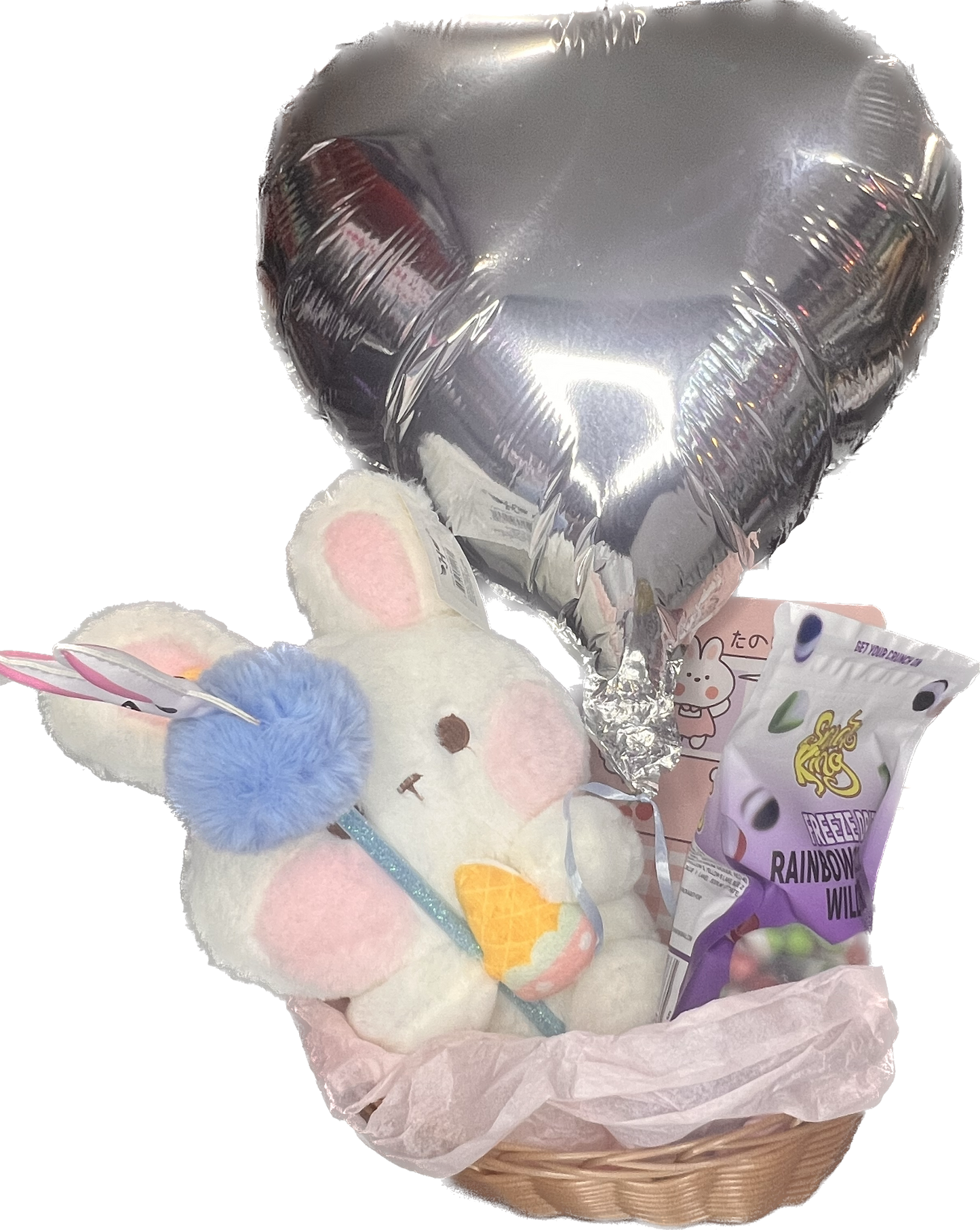 12-inch Special bunny basket , freeze dried skittles ,easter journal