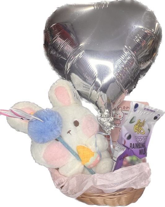 12-inch Special bunny basket , freeze dried skittles ,easter journal