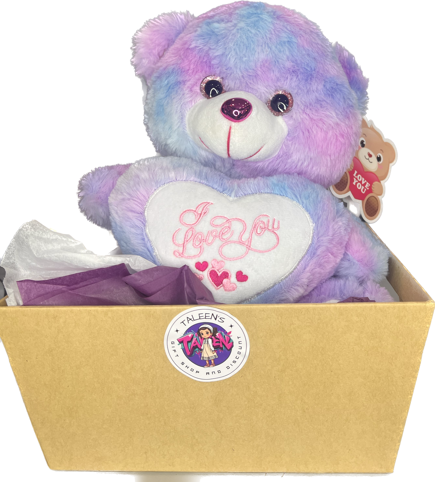 Mothers day basket 13- inch Unicorn rose teddy bear,Almond pocky chocolate stick,Spiral mug