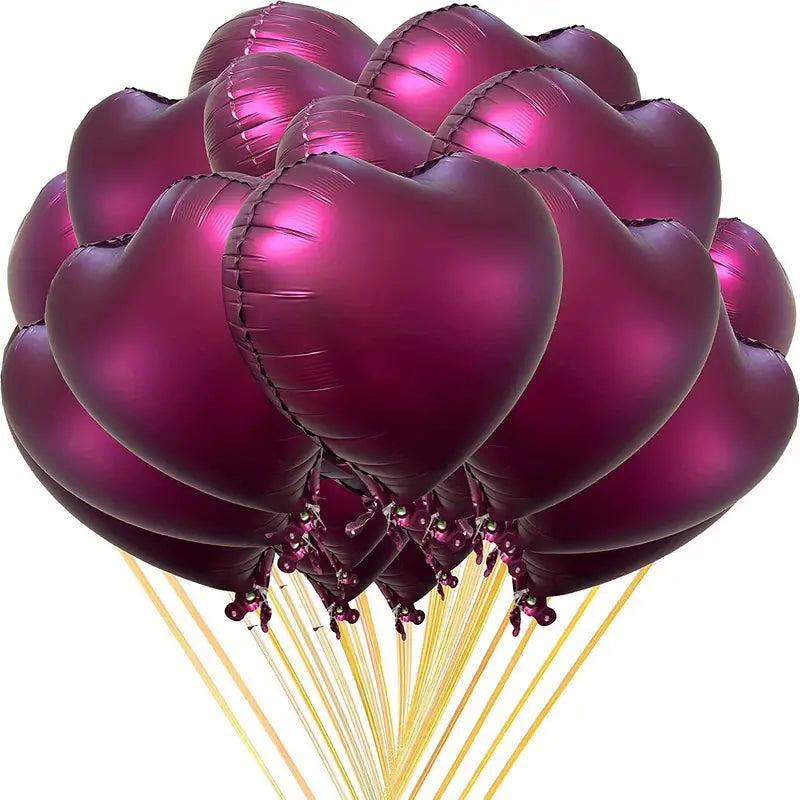 Burgundy Heart 18-inch Helium Foil Balloon