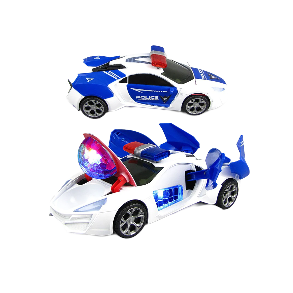 Battery-operated Bump & Go Police Car With Flashing Light & Sound