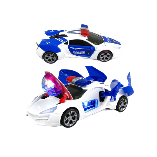 Battery-operated Bump & Go Police Car With Flashing Light & Sound