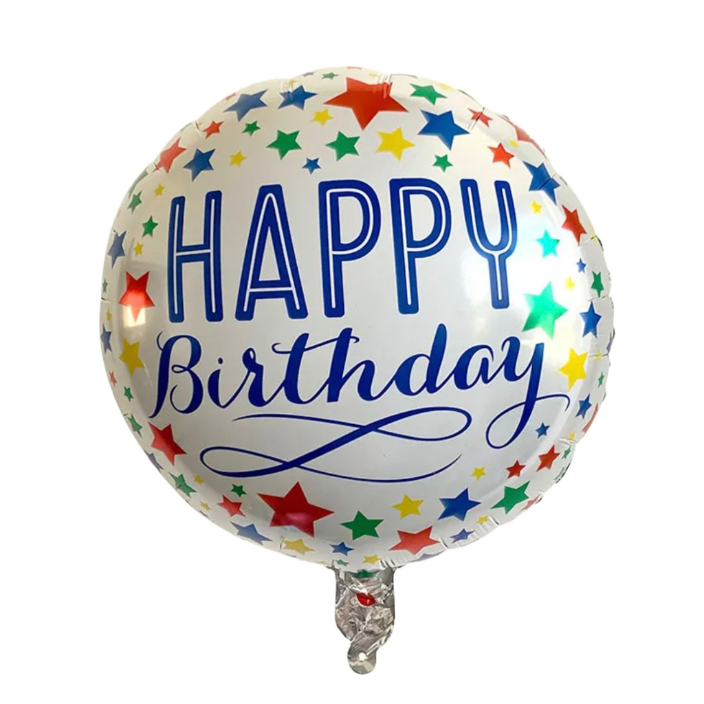 Happy Birthday 18-inch Helium Foil Balloon - White