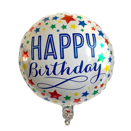 Happy Birthday 18-inch Helium Foil Balloon - White