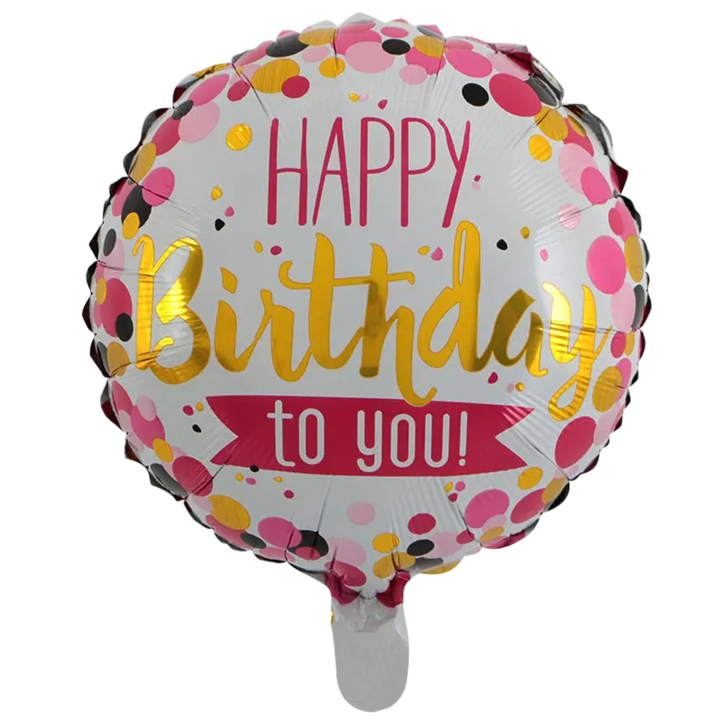 Happy Birthday 18-inch Helium Foil Balloon - Pink