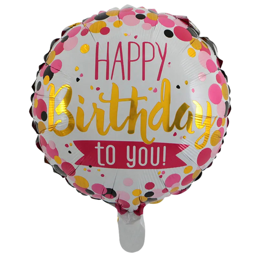 Happy Birthday 18-inch Helium Foil Balloon - Pink