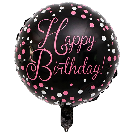 Happy Birthday 18-inch Helium Foil Balloon - Black