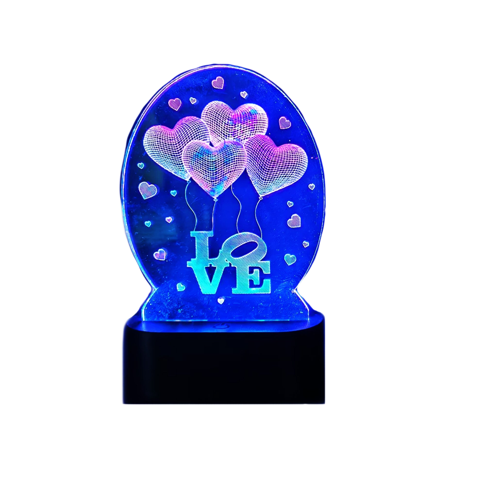 3D Optical Illusion Night Lamp – Love Balloon edition