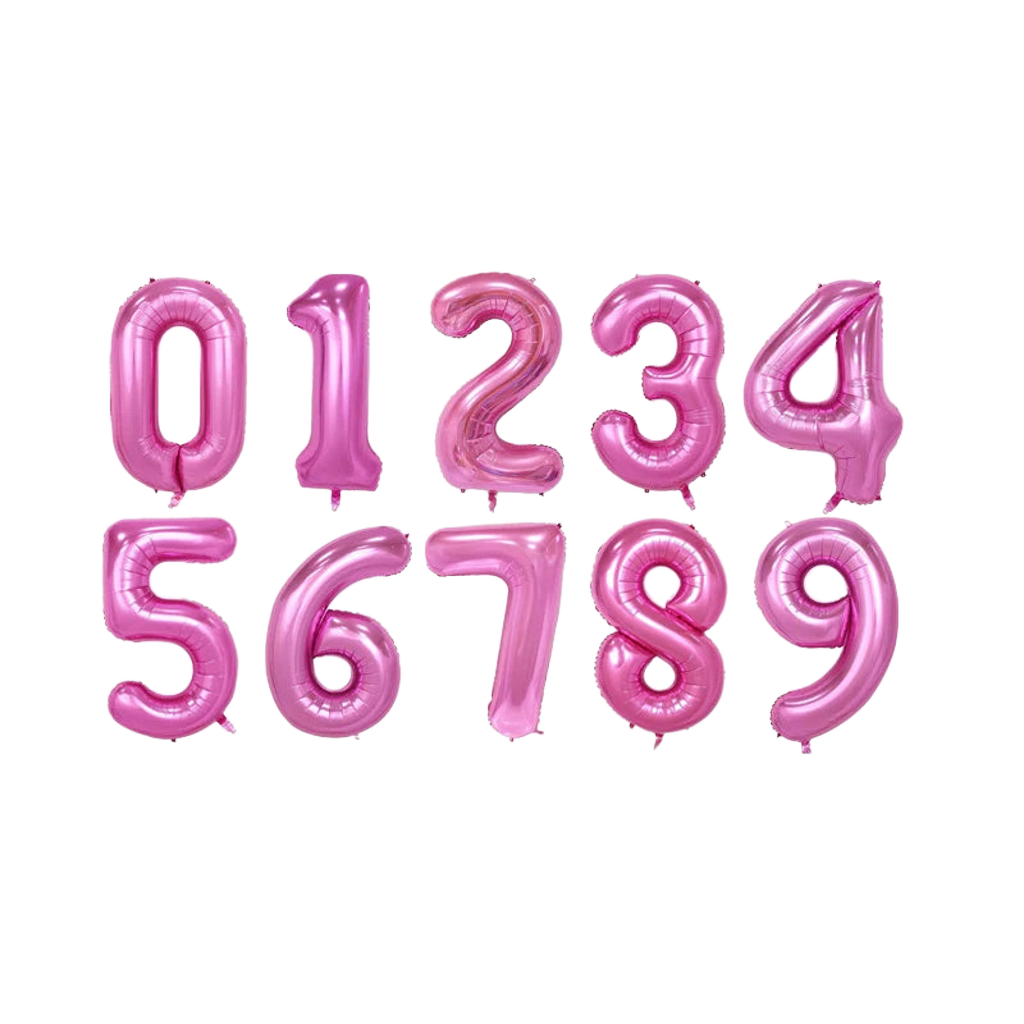 Pink Numbers 34-inch Helium Foil Balloon