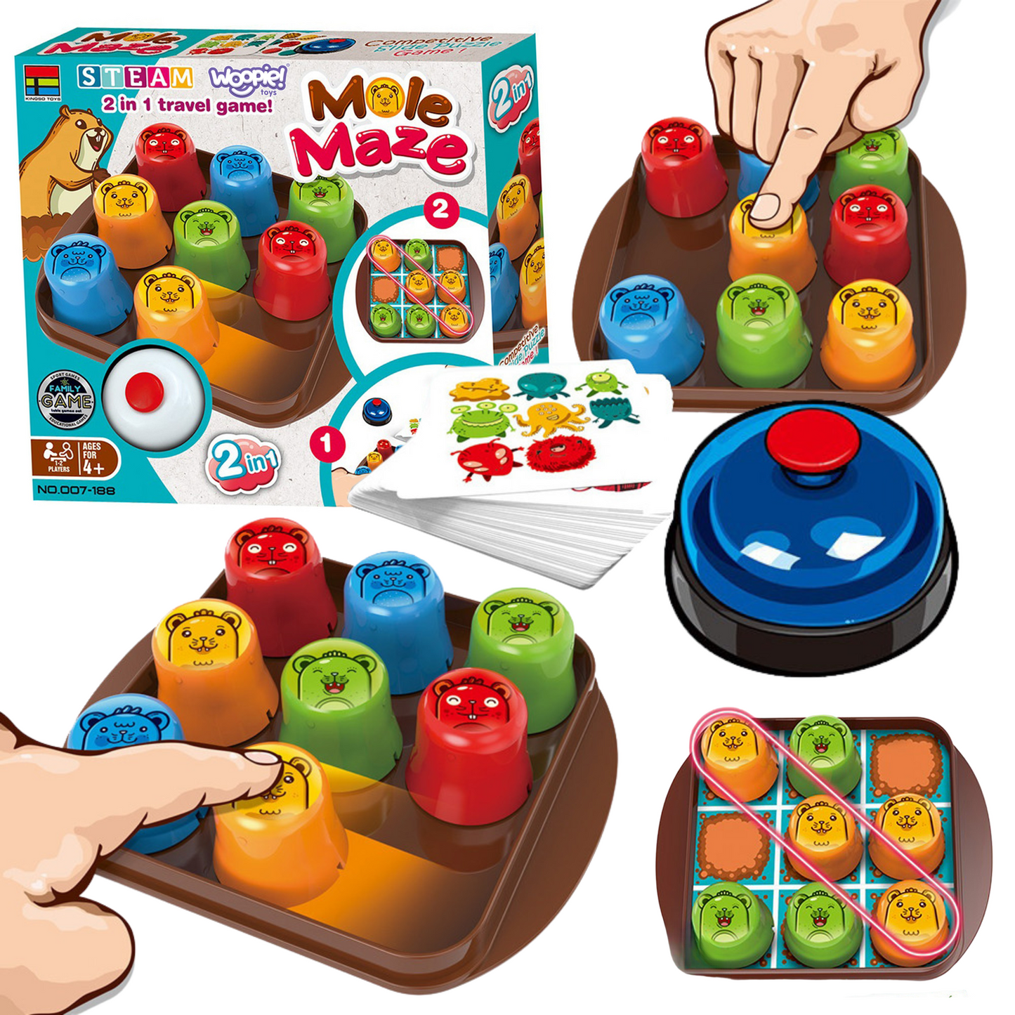 Mole Maze 2 in 1 Table Game Set